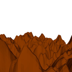Fototapeta na wymiar Abstract landscape. Mountain surface. 3d Vector illustration.