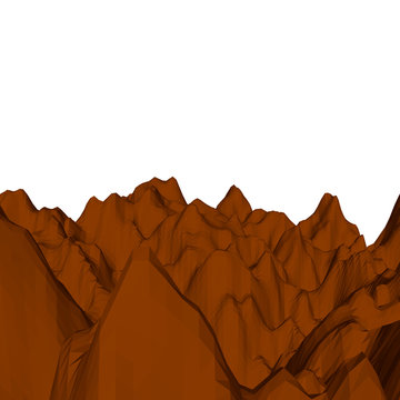 Abstract landscape. Mountain surface. 3d Vector illustration.
