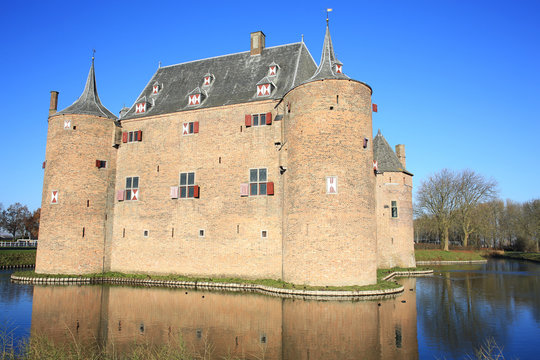 The historic Castle Ammersoyen in The Netherlands