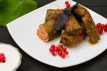 Dolma - this grape leaves stuffed with rice-based, as well boiled minced meat. It is common in...