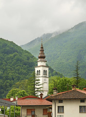 Church of Assumption of Virgin Mary in Tolmin. Slovenia