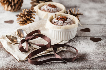 delicious Christmas cakes on the cake container