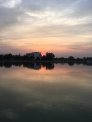 sunset on the lake