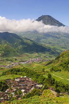 View over the Dieng Plateau, Java, Indonesia