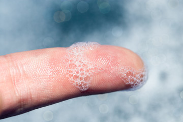 Lather on the finger