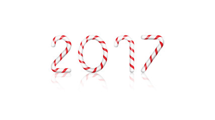 2017 - Candy Canes on White Background
