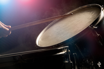 Fototapeta premium The man is playing drumset