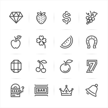 Slot Machine Icons With White Background 