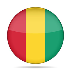 Fototapeta premium Flag of Guinea. Shiny round button.