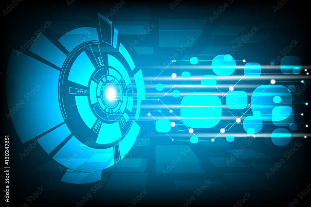 Poster vector digital technology concept,blue abstract technological background with various technological 