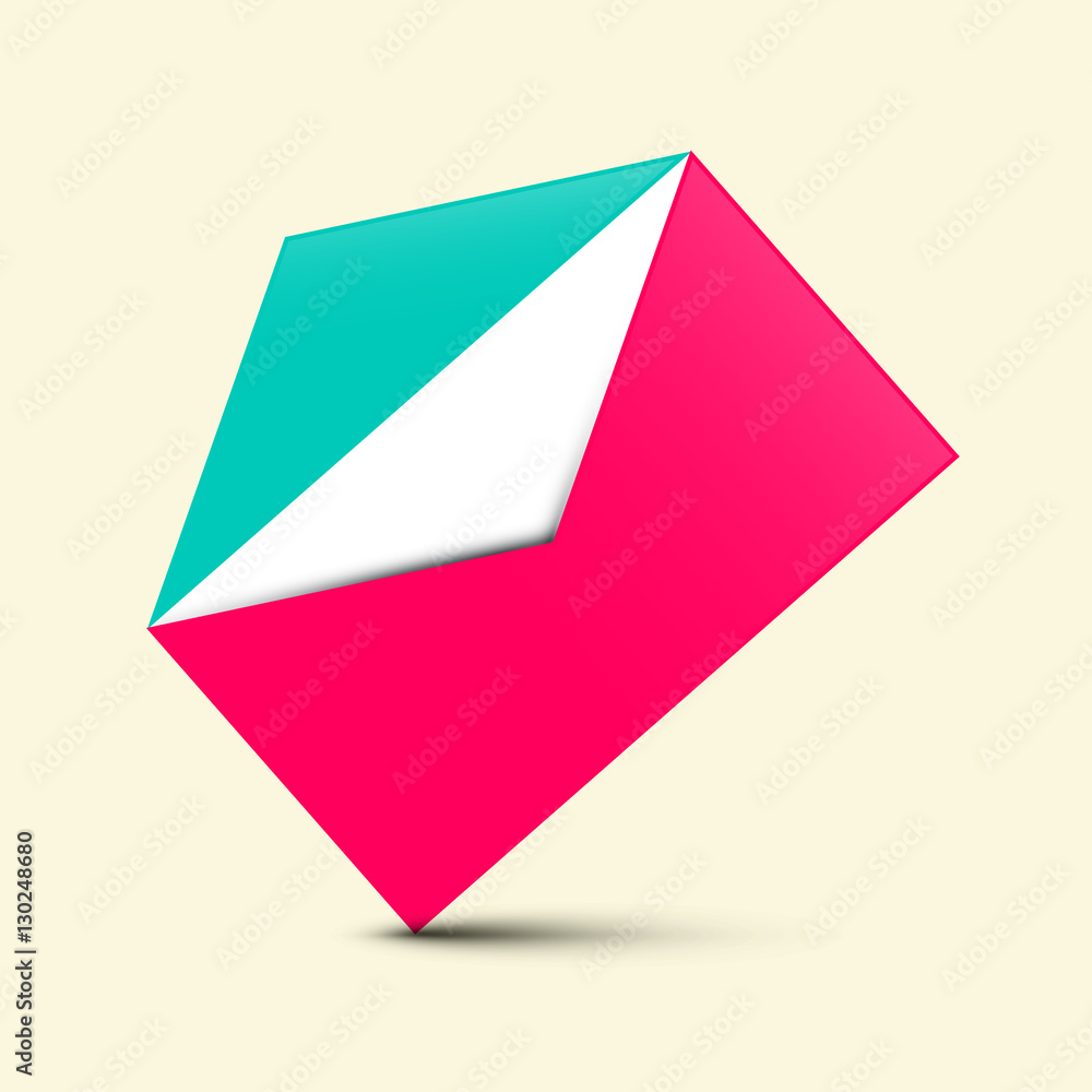 Poster empty open envelope icon. vector retro illustration.