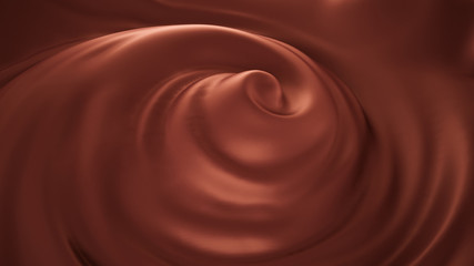 Sweet, delicious, caramel, chocolate background. 3d illustration