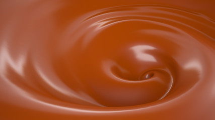 Sweet, delicious, caramel, chocolate background. 3d illustration