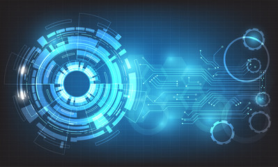 circle hi-tech abstract background vector,digital business  with various technological elements.