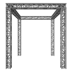 Steel truss girder construction. 3d render isolated on white - obrazy, fototapety, plakaty