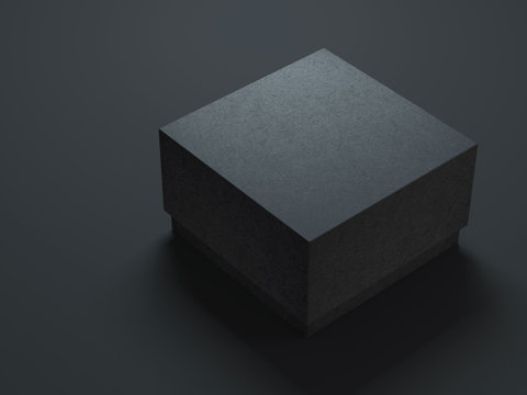 Black Box Mockup with textured cover. 3d rendering