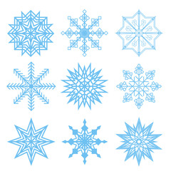 Fototapeta na wymiar Set of vector white snowflakes.