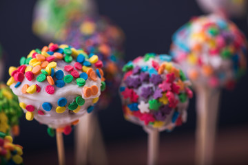 colored sweet cake pops candy
