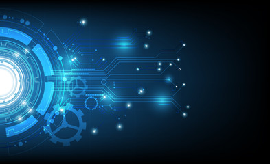 vector tech circle and technology background.