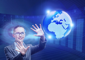 Businesswoman in global business concept