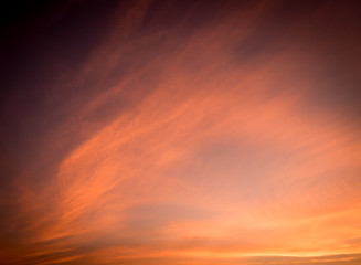 Dramatic cloud sunset orange tone