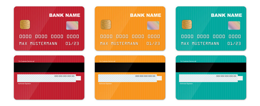 Farbige Kreditkarten mit Muster - Set