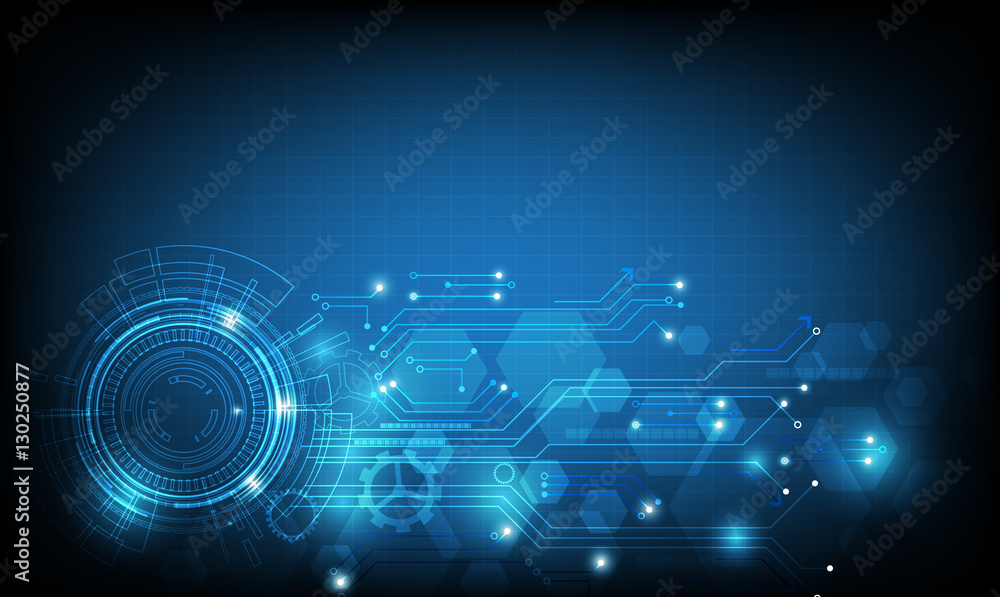 Poster blue vector abstract background shows the innovation of technology and technological concepts.
