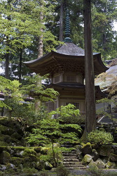 Pagoda at Eiheiji Temple, headquarters of the Soto sect of Zen Buddhism, Fukui, Japan
