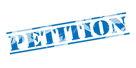petition blue stamp on white background