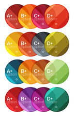 Set of round infographic banners with options