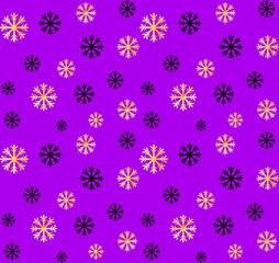 Seamless Christmas and New Year pattern.Vector abstract background with golden, black snowflakes.