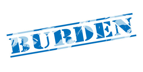 burden blue stamp on white background