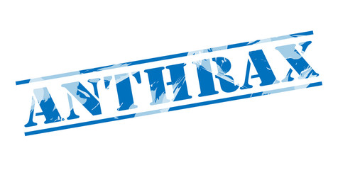 anthrax blue stamp on white background
