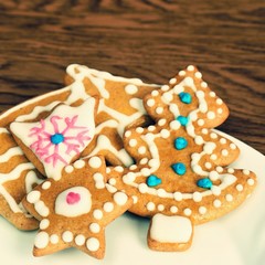 Christmas sweets. Traditional homemade handmade Czech sweets - Gingerbreads.