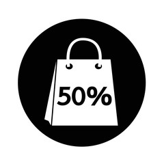 sale 50 percents shopping bag icon illustration design