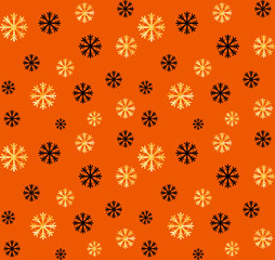 Seamless Christmas and New Year pattern.Vector abstract background with golden, black snowflakes.