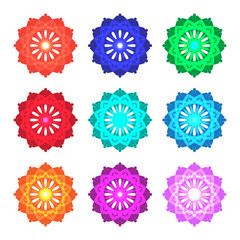 Vector set of color mandalas