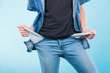 Male showing empty pockets