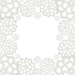 Christmas card with snowflakes crocheted 