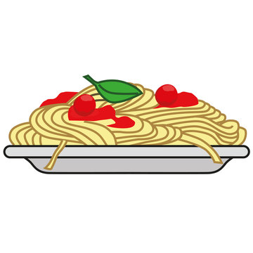 Pasta Gericht Tomate-Basilikum