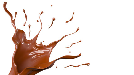 Splash chocolate. 3d illustration, 3d rendering.