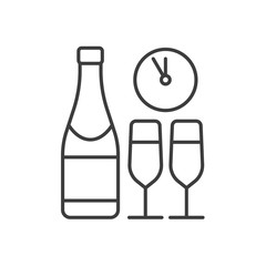 New Year's Eve party linear icon