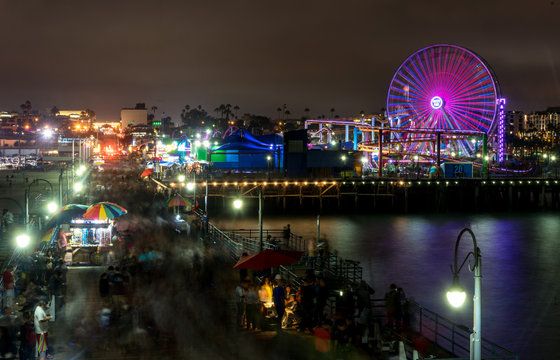 Santa Monica Pier At Night