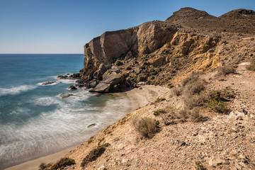 Landscape in Los Amarillos. Natural Park of Cabo de Gata. Spain.