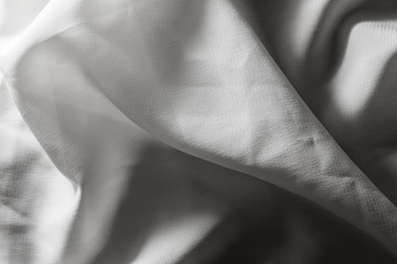 Wave texture white fabric with shadows, dark