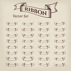 Vector Ribbons in Vintage Style