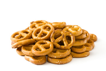 Pretzels isolated on white background.copyspace
