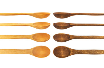 Wooden spoon isolated on white background