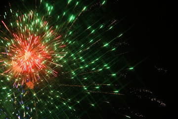Fireworks light in sky