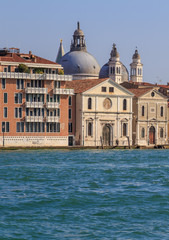 Fototapeta na wymiar Colourful weathered facades of old venetian buildings